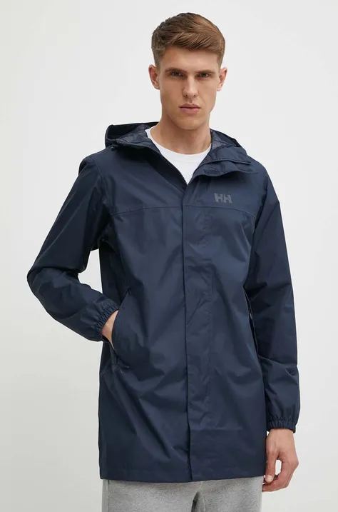 Helly Hansen rain jacket Vancouver men's navy blue color