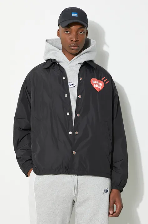 Bunda Human Made Coach Jacket pánska, čierna farba, prechodná, HM27JK018