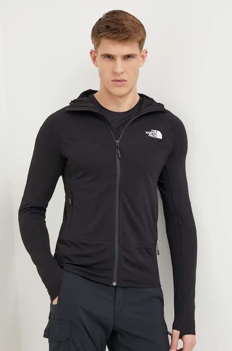 The North Face bluza sportowa Bolt Polartec kolor czarny z kapturem wzorzysta