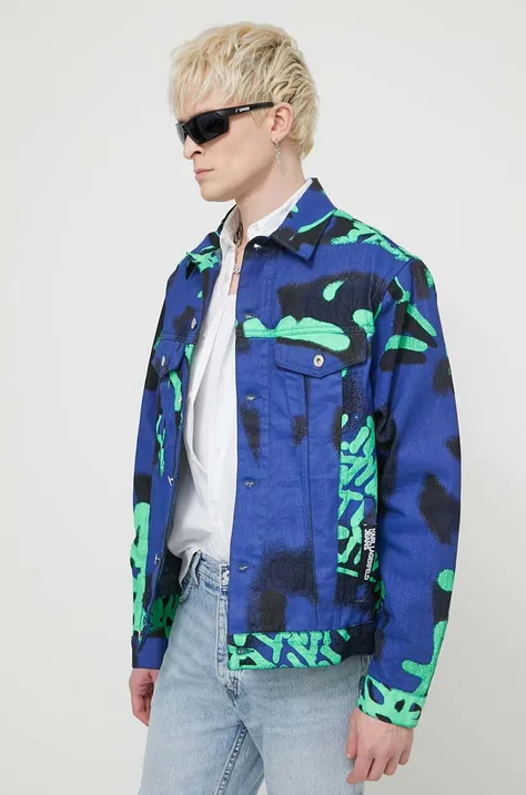 Rifľová bunda Karl Lagerfeld Jeans pánska, prechodná