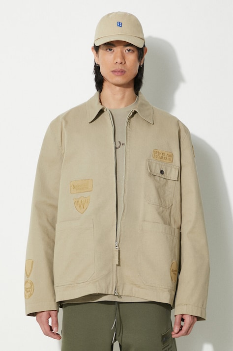 Universal Works kurtka jeansowa Gower męska kolor beżowy przejściowa 30108.STONE