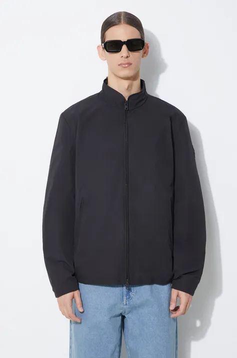 Péřová bunda Woolrich Sailing Two Layers Bomber pánská, černá barva, přechodná, CFWOOU0692MRUT3280