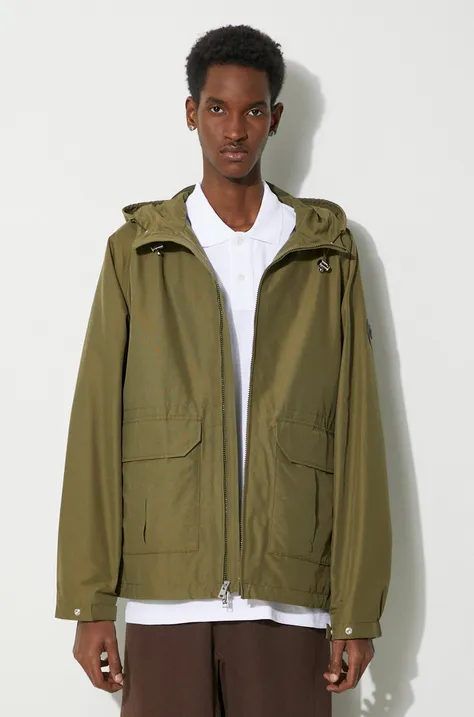 Woolrich geaca Cruiser Hooded Jacket barbati, culoarea verde, de tranzitie, CFWOOU0884MRUT3662