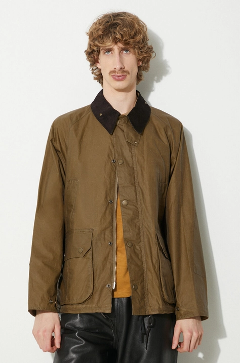 Barbour geaca Wax Deck Jacket barbati, culoarea verde, de tranzitie, MWX2280