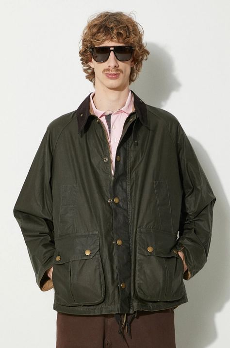 Barbour geaca Wax Deck Jacket barbati, culoarea verde, de tranzitie, MWX2280