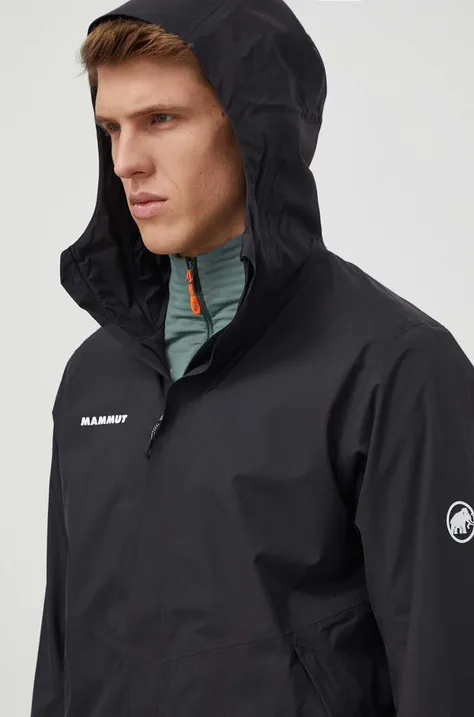 Kišna jakna Mammut Alto za muškarce, boja: crna