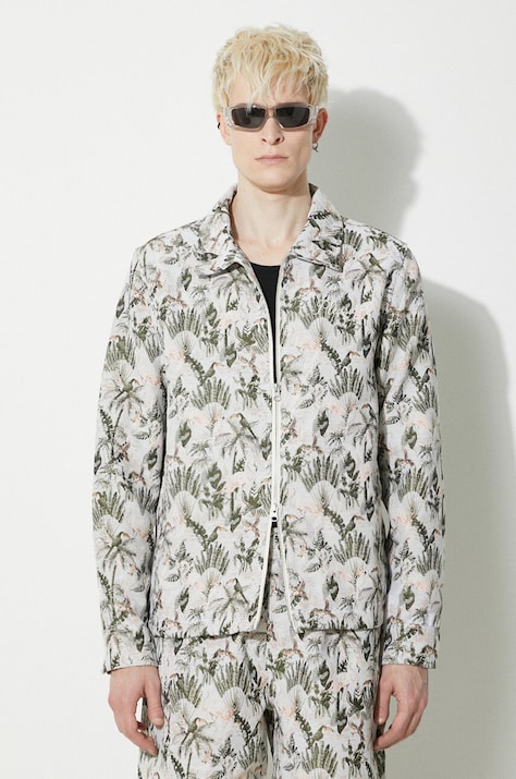 Куртка PLEASURES Parrot Work Jacket чоловіча колір зелений перехідна P24SP028.GREY