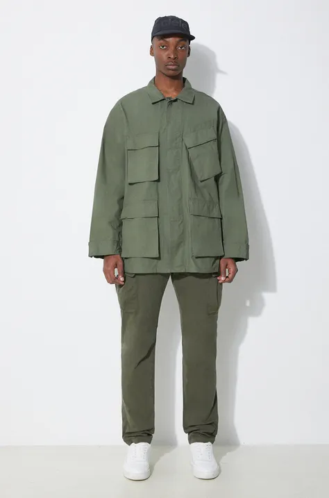 Хлопковая куртка Engineered Garments BDU цвет зелёный переходная oversize OR174.CT010