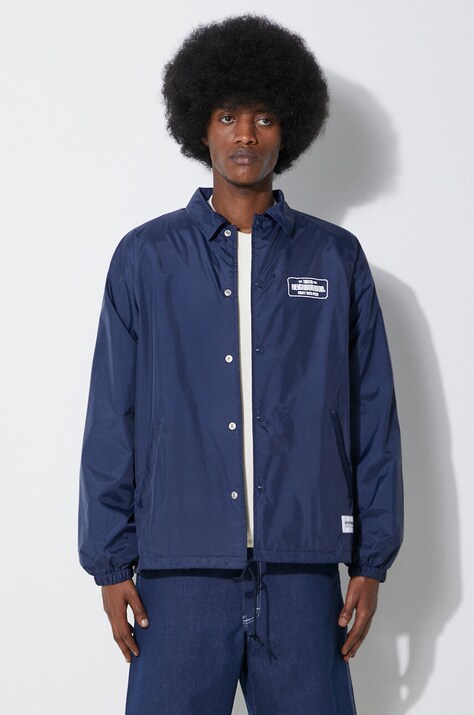 Jakna NEIGHBORHOOD Windbreaker Jacket-2 za muškarce, boja: tamno plava, za prijelazno razdoblje, oversize, 241TSNH.JKM06