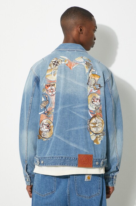 Rifľová bunda Evisu Hanafuda Daruma Daicock pánska, prechodná, oversize, 2ESHTM4DJ1002