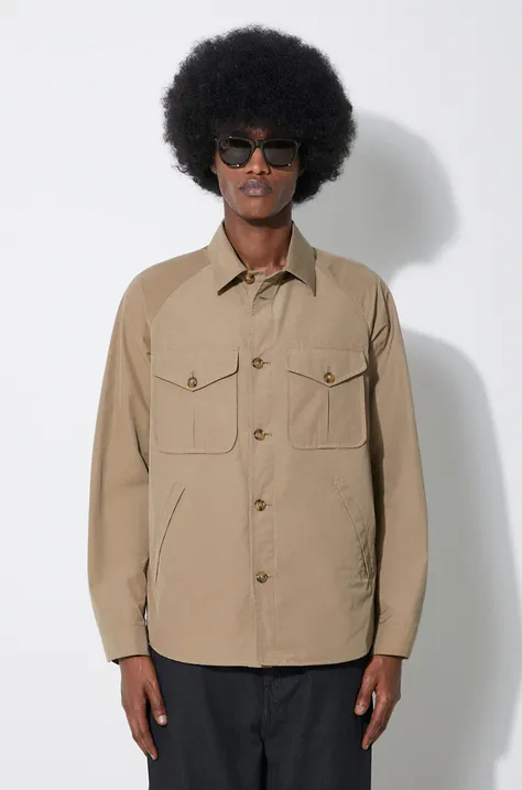 Baracuta geaca Shirt Jacket Br Cloth barbati, culoarea bej, de tranzitie, BRCPS1044