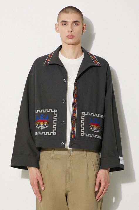 NEIGHBORHOOD kurtka GT Embroidery Jacket męska kolor szary przejściowa oversize 241AQNH.JKM04