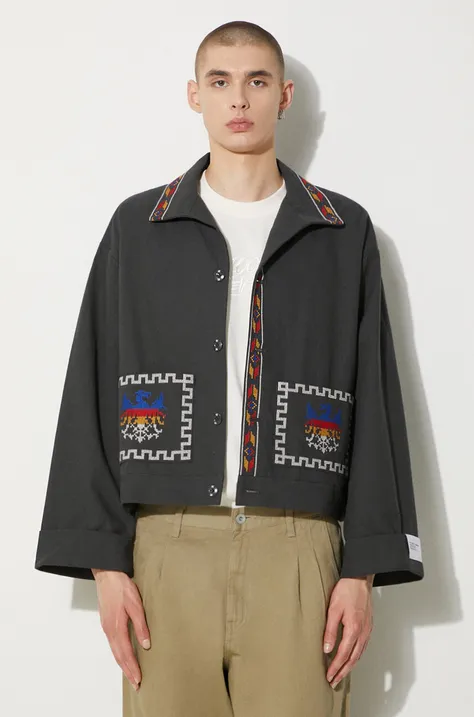 Μπουφάν NEIGHBORHOOD GT Embroidery Jacket χρώμα: γκρι, 241AQNH.JKM04