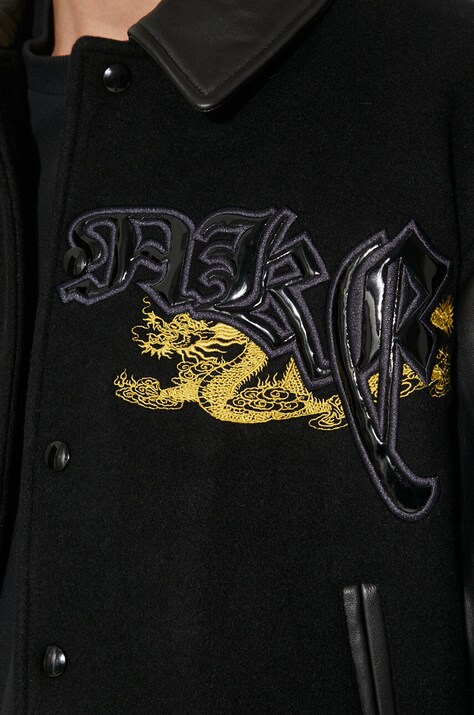 Вовняна куртка Awake NY Varsity Jacket — SS24-KUM0SH, чорний — фото 7