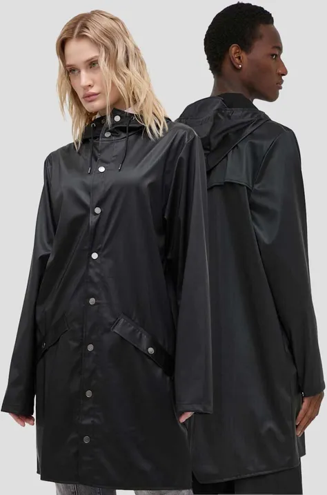 Rains rövid kabát 12020 Jackets fekete, átmeneti