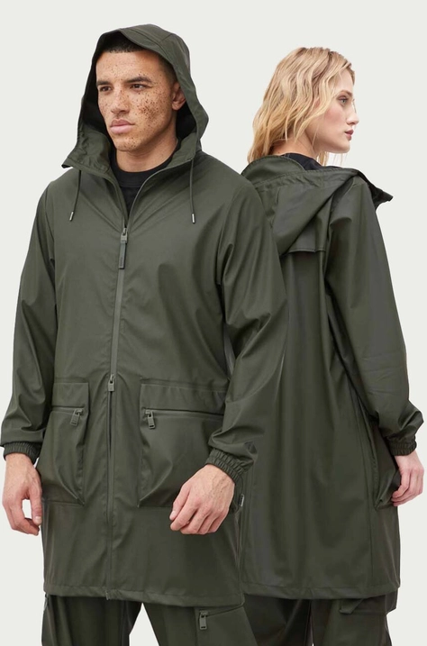 Rains kurtka 19850 Jackets kolor zielony przejściowa