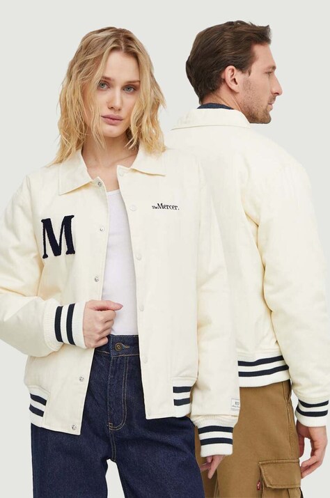 The Mercer Brand jacheta de bumbac culoarea bej, de tranzitie