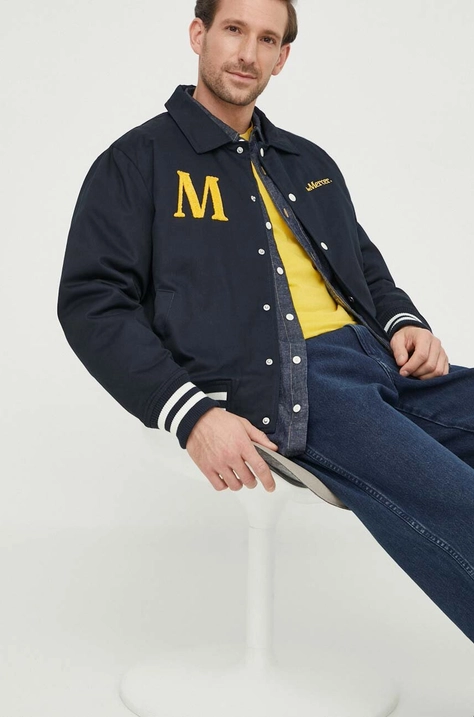 Памучно яке Mercer Amsterdam The Varsity Polo в тъмносиньо преходен модел MEAP241010