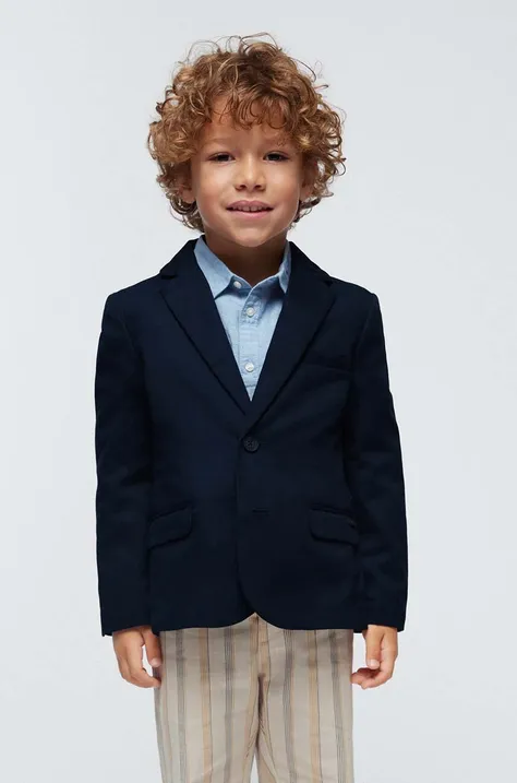 Детский пиджак с примесью льна Mayoral цвет синий