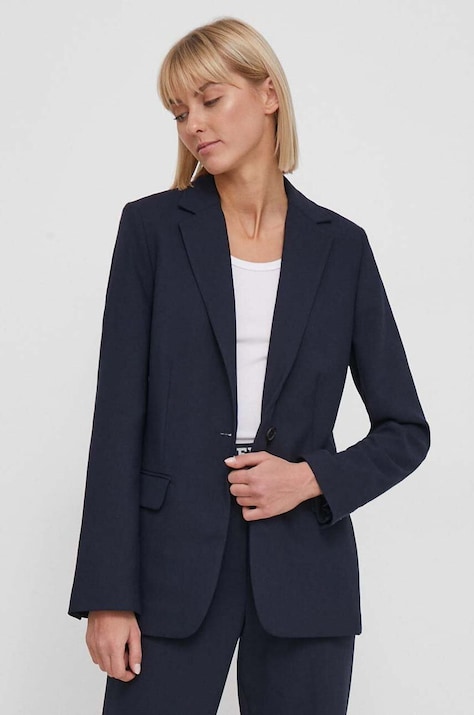 Tommy Hilfiger sacou culoarea bleumarin, un singur rând de nasturi, cu model WW0WW40496