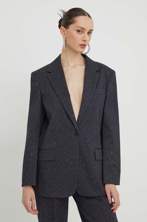 Sako HUGO tmavomodrá farba,oversize,vzorované, 50508093