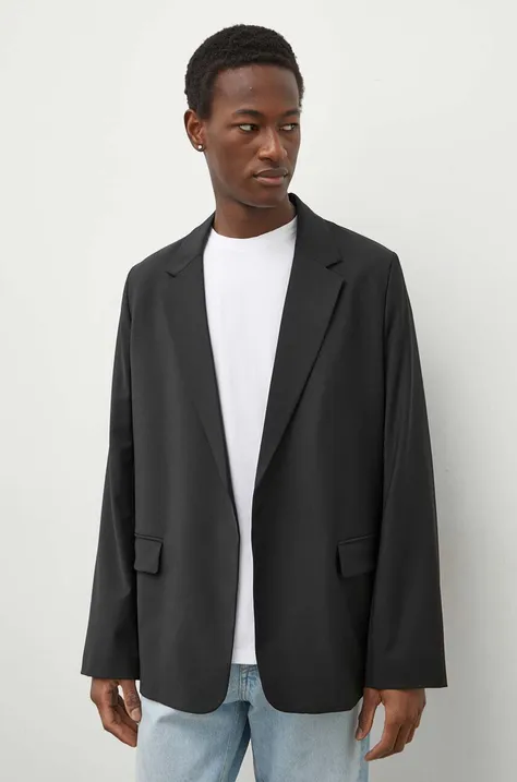 Пиджак с примесью шерсти Drykorn цвет чёрный однобортный однотонная