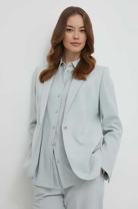 Пиджак Calvin Klein цвет серый однобортный однотонная