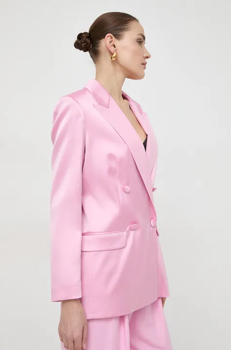 Сако Twinset в розово с двуредно закопчаване с изчистен дизайн
