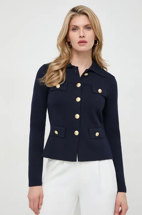 Luisa Spagnoli giacca in lana colore blu navy