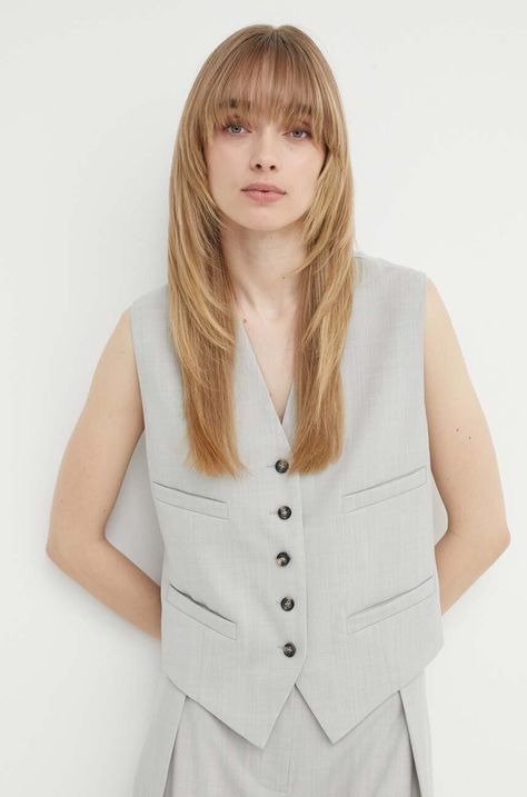 Γιλέκο από μείγμα μαλλιού Day Birger et Mikkelsen Rudy - Classic Wool Blend χρώμα: γκρι, DAY65243157