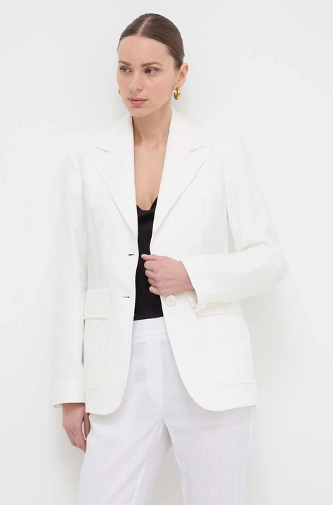 Blazer με μείγμα λινών Weekend Max Mara χρώμα: μπεζ