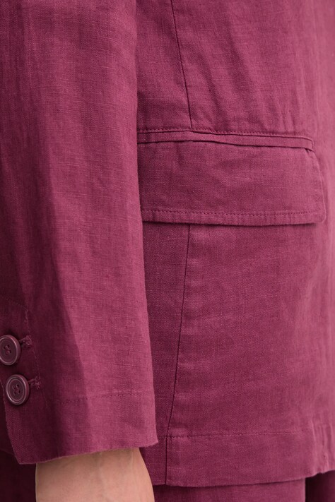 United Colors of Benetton однобортний піджак жіночий лляний — SS24-KZD07L, бордо — фото 5