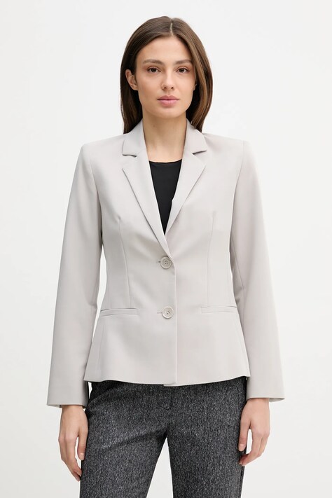 Sisley marynarka kolor szary jednorzędowa gładka 2KVXLW01Q