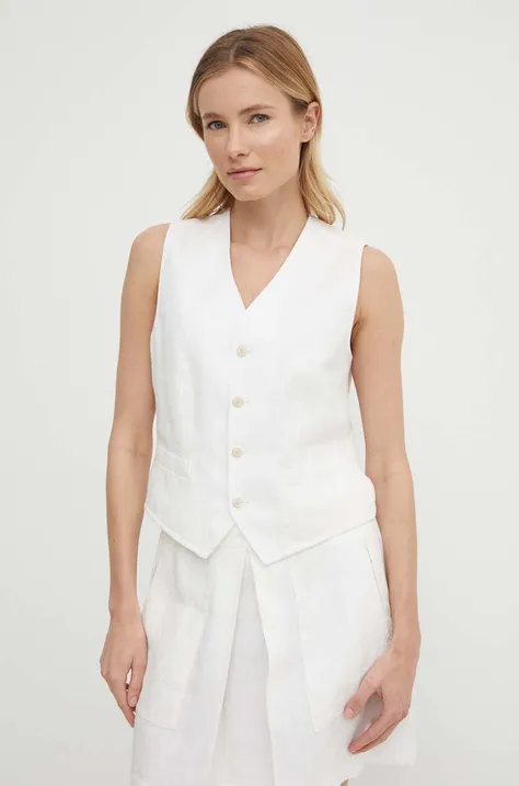 Безрукавка Polo Ralph Lauren колір білий однобортна 211935387