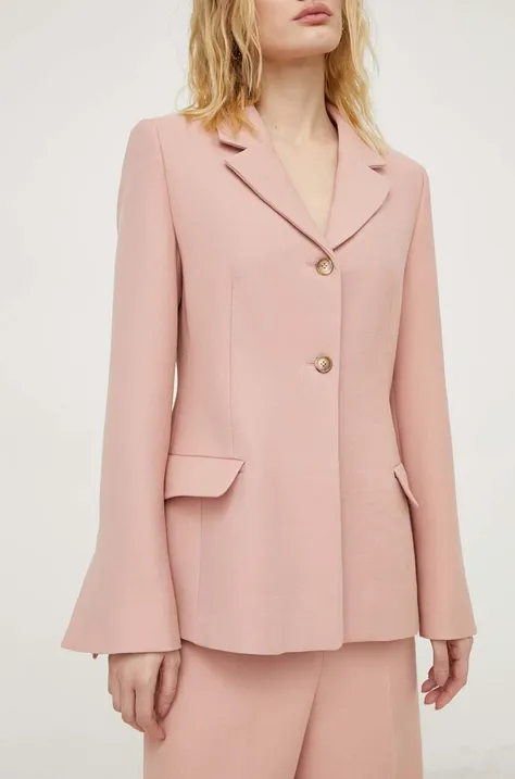 Μάλλινο σακάκι Lovechild χρώμα: ροζ