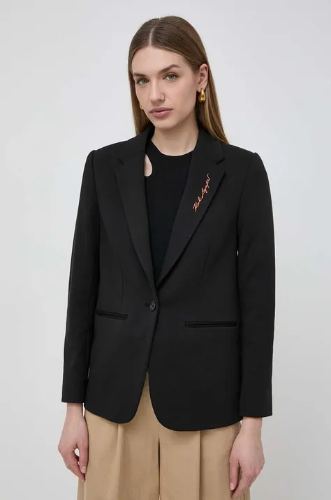 Сако Karl Lagerfeld в черно с едно копче с изчистен дизайн