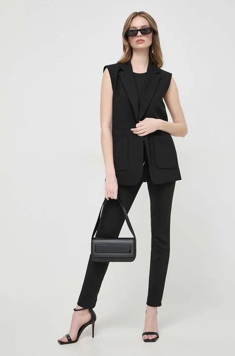 Безрукавка Karl Lagerfeld колір чорний однобортний