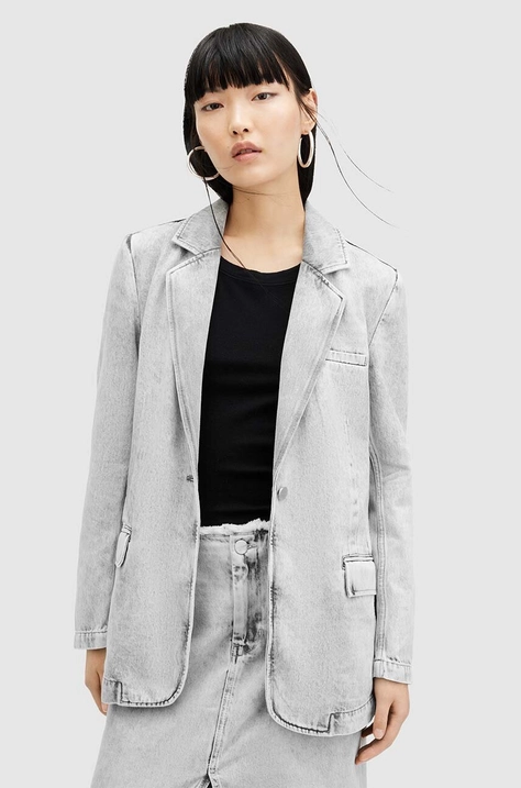 Піджак AllSaints EVER DENIM колір сірий oversize однотонний