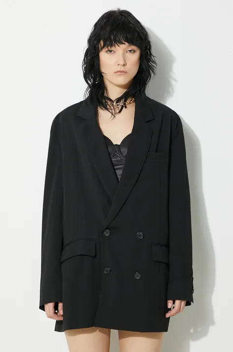 Сако Undercover Jacket в черно с двуредно закопчаване с изчистен дизайн UC1D1107.2