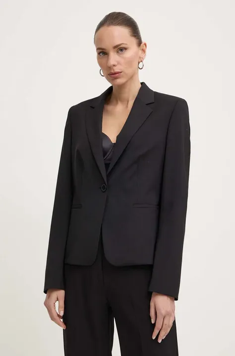 Шерстяной пиджак BOSS цвет чёрный однобортный однотонная 50490020