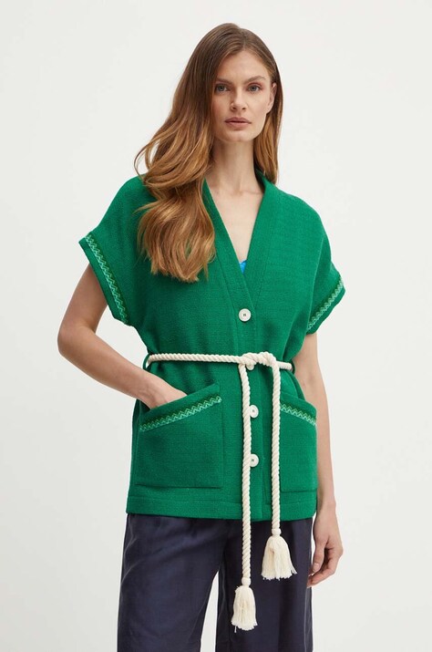 La Petite Française vesta VERDICT culoarea verde, un singur rand de nasturi