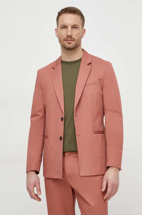 Хлопковый пиджак Sisley цвет розовый