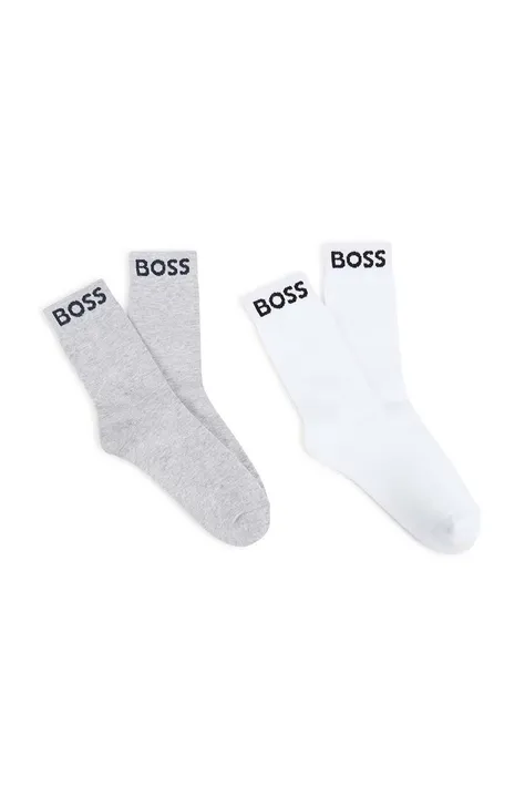 Detské ponožky BOSS 2-pak šedá farba