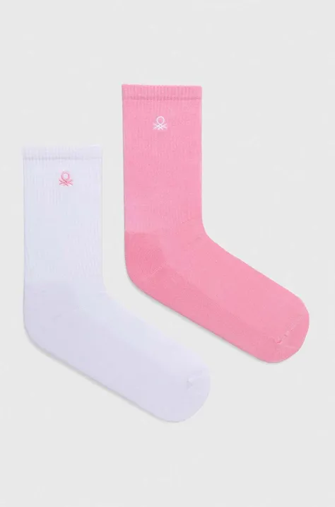 Παιδικές κάλτσες United Colors of Benetton 2-pack χρώμα: ροζ