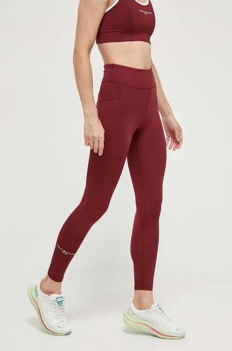 Tommy Hilfiger legging bordó, női, sima