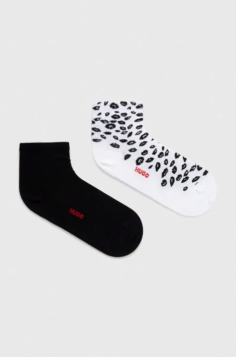 Ponožky HUGO 2-pak dámske,biela farba,50510686