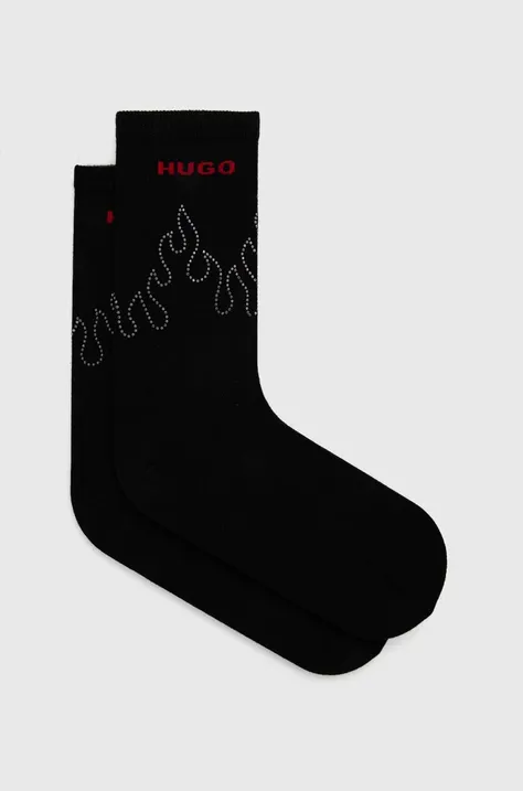 Κάλτσες HUGO χρώμα: μαύρο