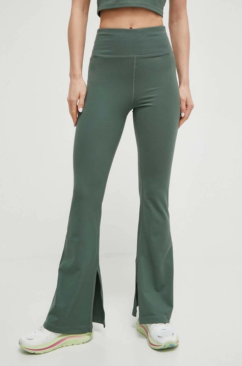 Dkny colanti femei, culoarea verde, neted