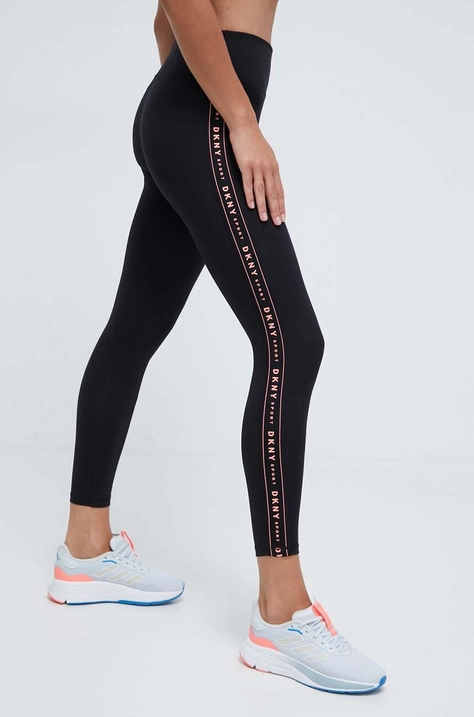 Dkny leggings donna colore rosa con applicazione