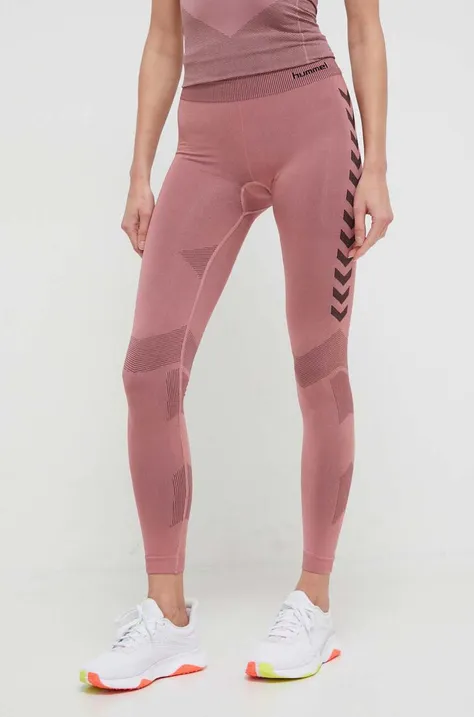 Hummel leggings da allenamento First colore rosa
